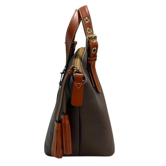Dooney & Bourke Trina Brown Satchel Crossbody Bag Pebble Leather NEW - Picture 4 of 12